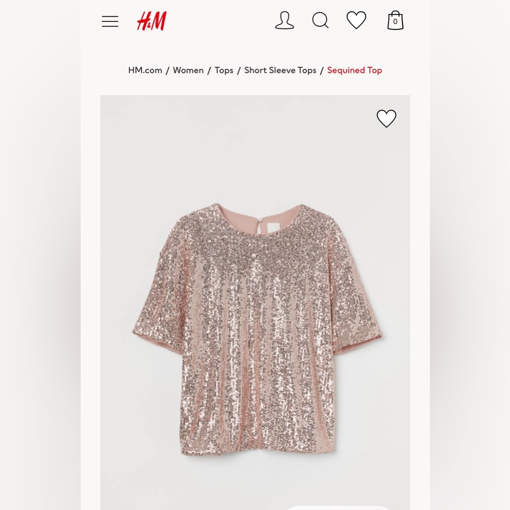 Rose gold sequin top